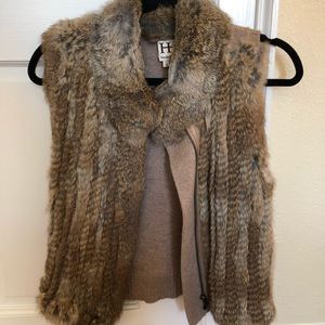 Haute Hippie Rabbit Fur Vest, Size Small